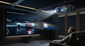 Visual representation of the rainbow effect occasionally seen on single-chip DLP projectors
